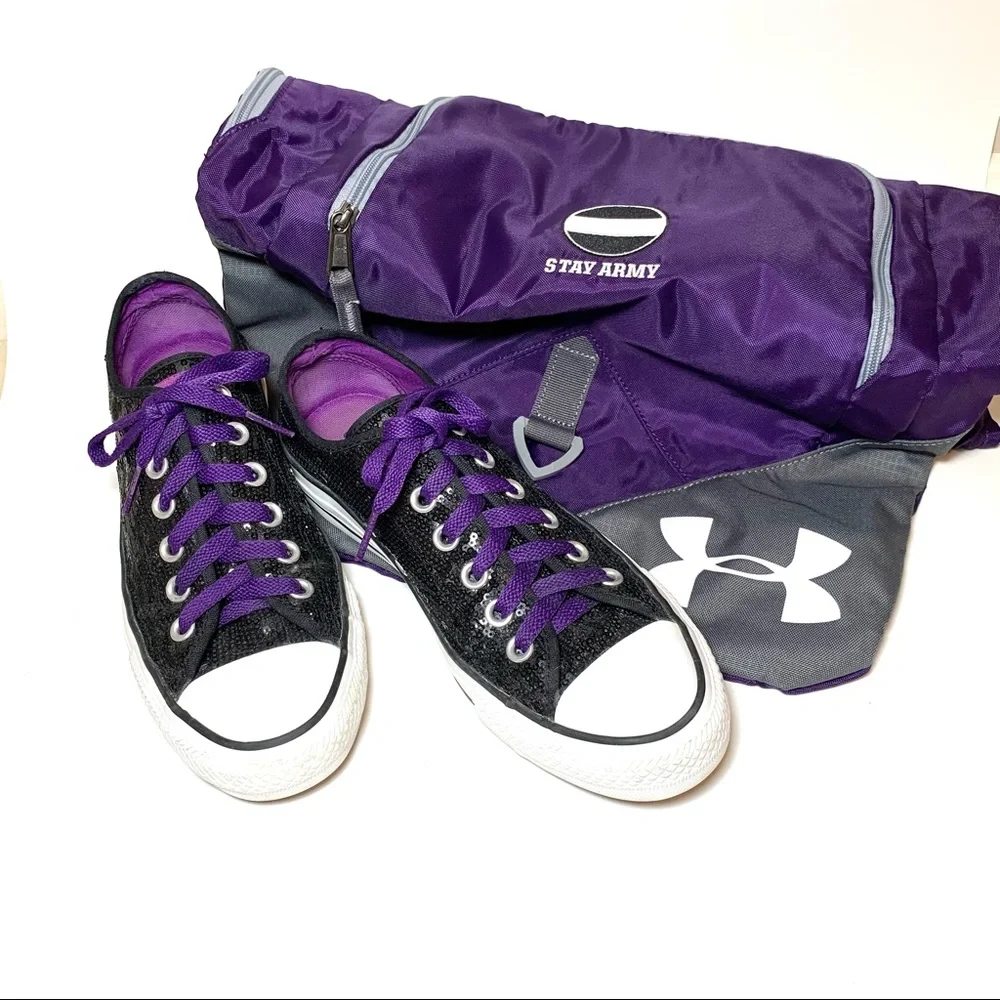 Under Armour Custom Stay Army US Army Unisex Sackpack NWOT Gym Bag Purple Gray